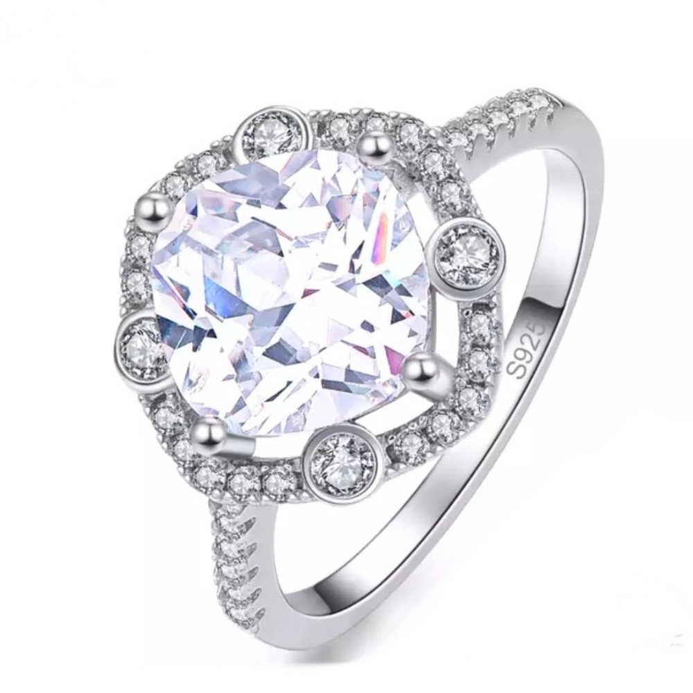 🆕S925 Untreated Swiss Topaz 5.62TCW Rings 6 8